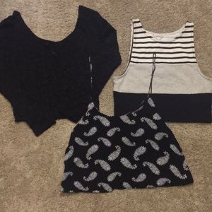 3 Pc Bundle Crop Tops, Forever 21, Size Small